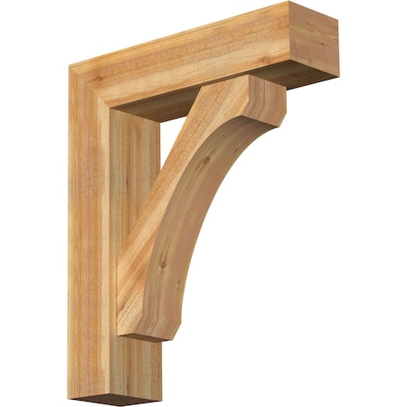 Legacy Block Rough Sawn Bracket W/ Offset Brace, Western Red Cedar, 8W X 30D X 36H